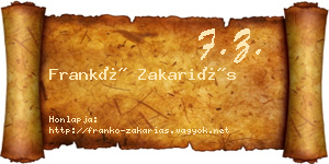 Frankó Zakariás névjegykártya